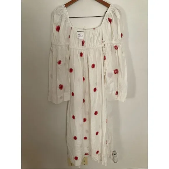 Free People Emory Embroidered Midi Dress S - Picture 7 of 7